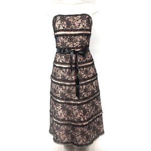 BCBG Max Azria Dress Sz XS Black Lace Overlay